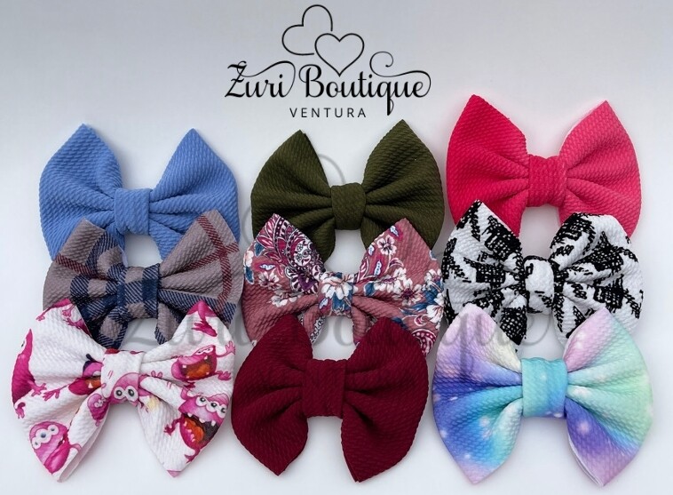 Single Bullet Fabric Bow with alligator clip | Liverpool fabric bow | Hairbow | Girl's hair accessory | Girls bow | Toddler Bow | Infant Bow