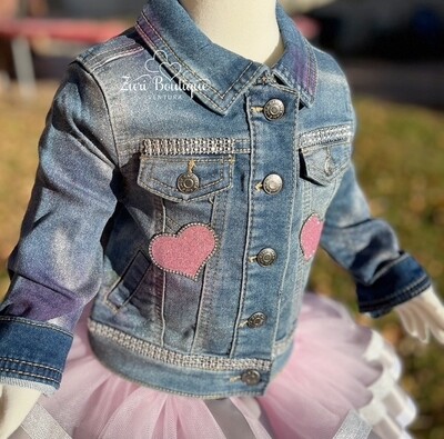 Rhinestone Birthday Girl Denimn Jacket with matching HIGH TOP Converse Shoes
