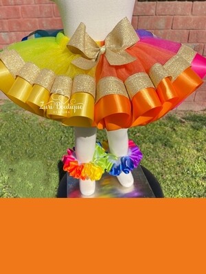 Rainbow Full and Fluffy Tutu Skirt (Tutu/Anklets ONLY options)