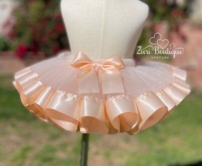 Peach Colored Single Ribbon Tutu