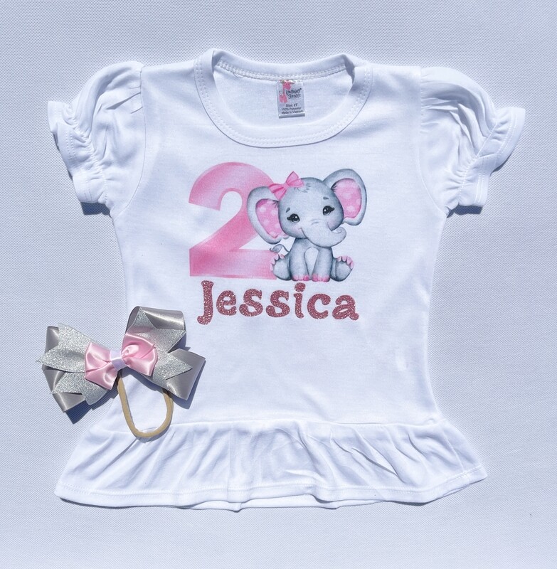 Baby Elephant Pink and Gray Shirt Only