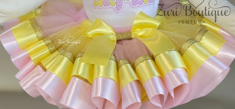 Pink and Yellow Tutu (Tutu/Anklets ONLY option)