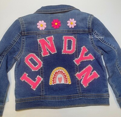 Personalized Toddler Denim Jacket, Kid's Denim Jacket, Custom Girl's Denim Jacket, Girl's Blue Jean Jacket
