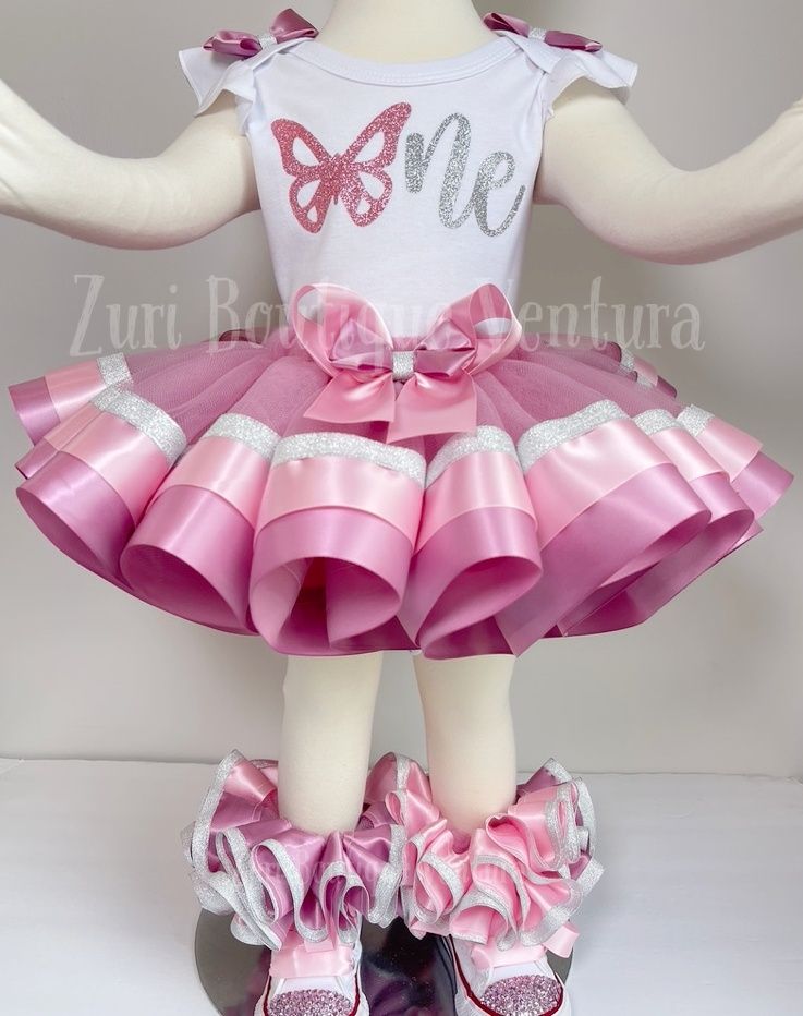 Pink Butterfly One 1st birthday outfit