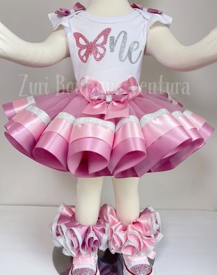 Pink Butterfly One 1st birthday outfit