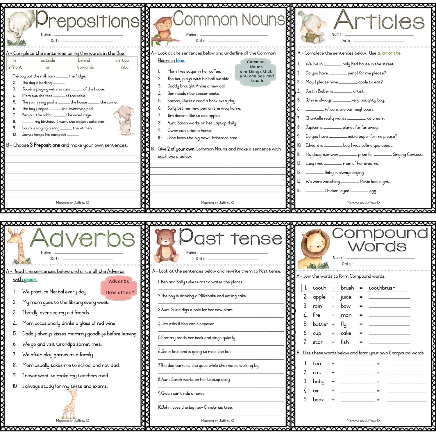 Graad 6 English Worksheets PAK 06