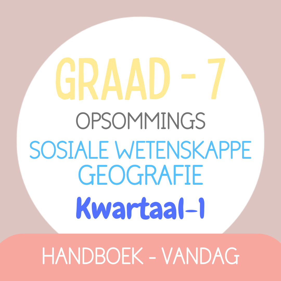Graad 7 Sosiale Wetenskappe-Geografie KW1 (VANDAG)