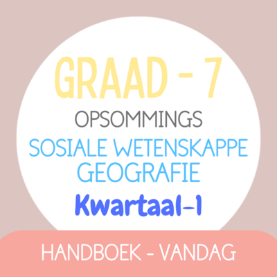 Graad 7 Sosiale Wetenskappe-Geografie KW1 (VANDAG)