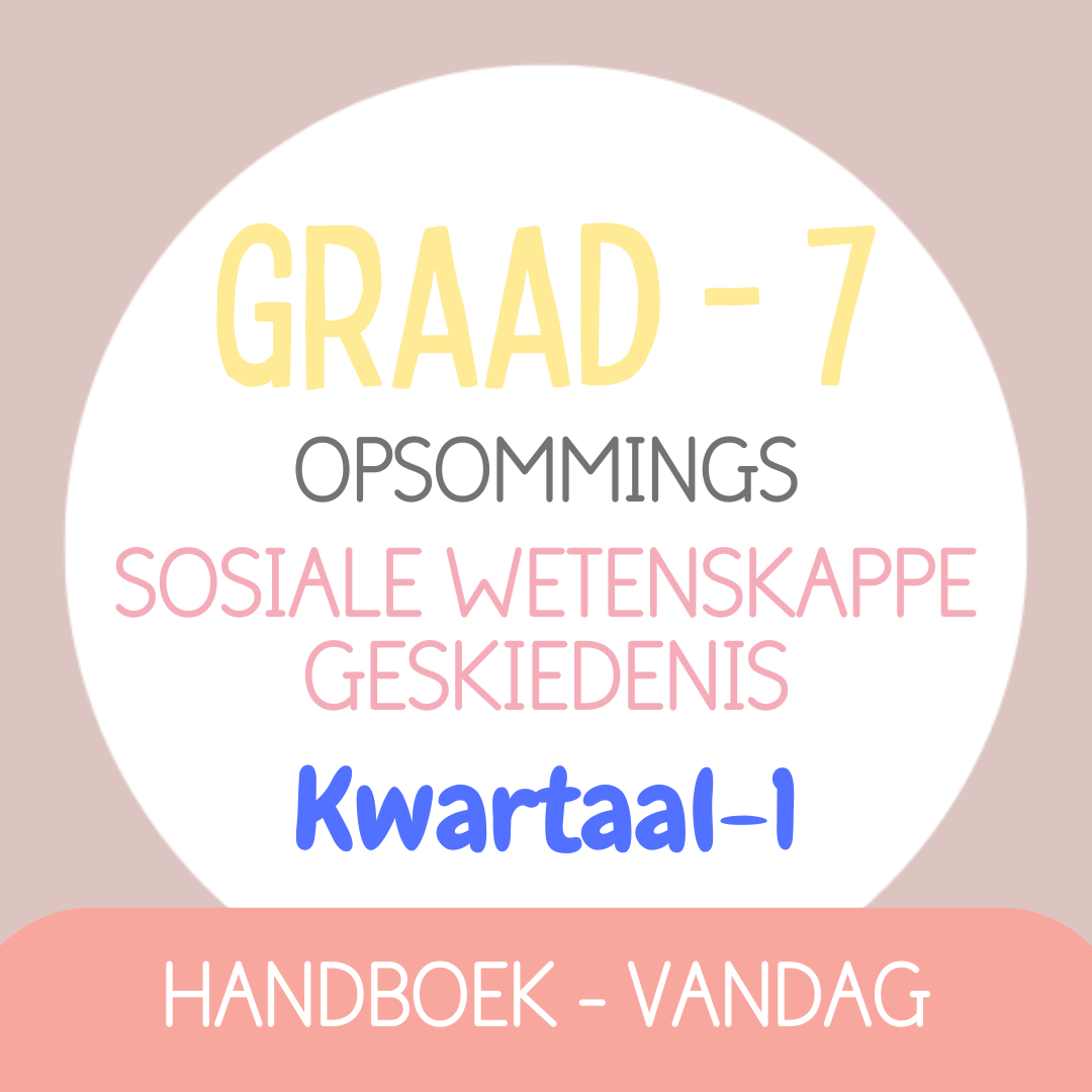 Graad 7 Sosiale Wetenskappe-Geskiedenis KW1 (VANDAG)