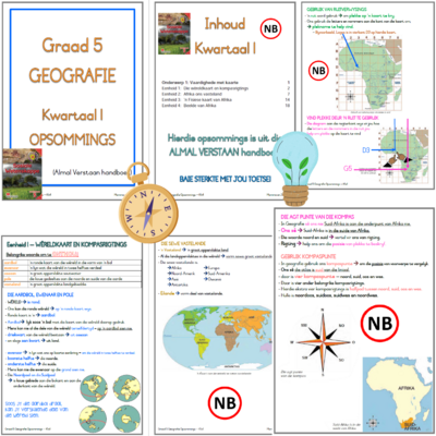 Graad 5 - SW Geografie Kwartaal 1 opsommings