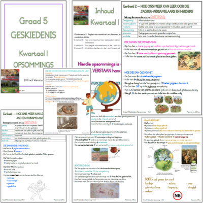 Graad 5 - SW Geskiedenis Kwartaal 1 opsommings