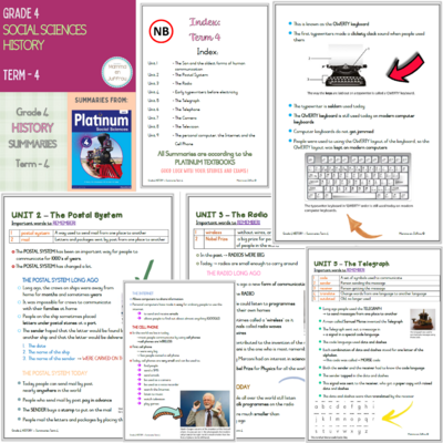 Grade 4 TERM 4 Summaries package