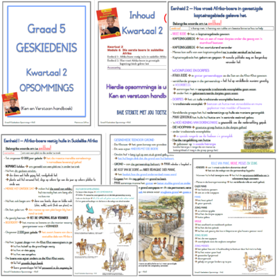 Graad 5 - SW Geskiedenis Kwartaal 2 opsommings