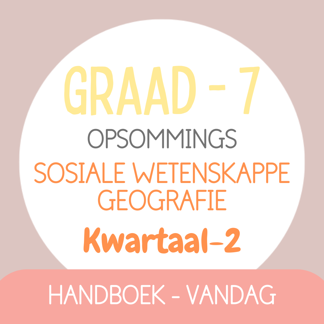 Graad 7 Sosiale Wetenskappe-Geografie KW2 (VANDAG)