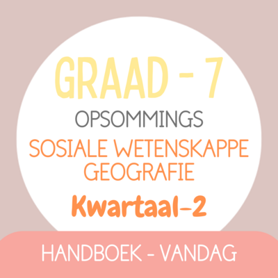 Graad 7 Sosiale Wetenskappe-Geografie KW2 (VANDAG)
