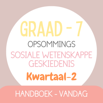 Graad 7 Sosiale Wetenskappe-Geskiedenis KW2 (VANDAG)