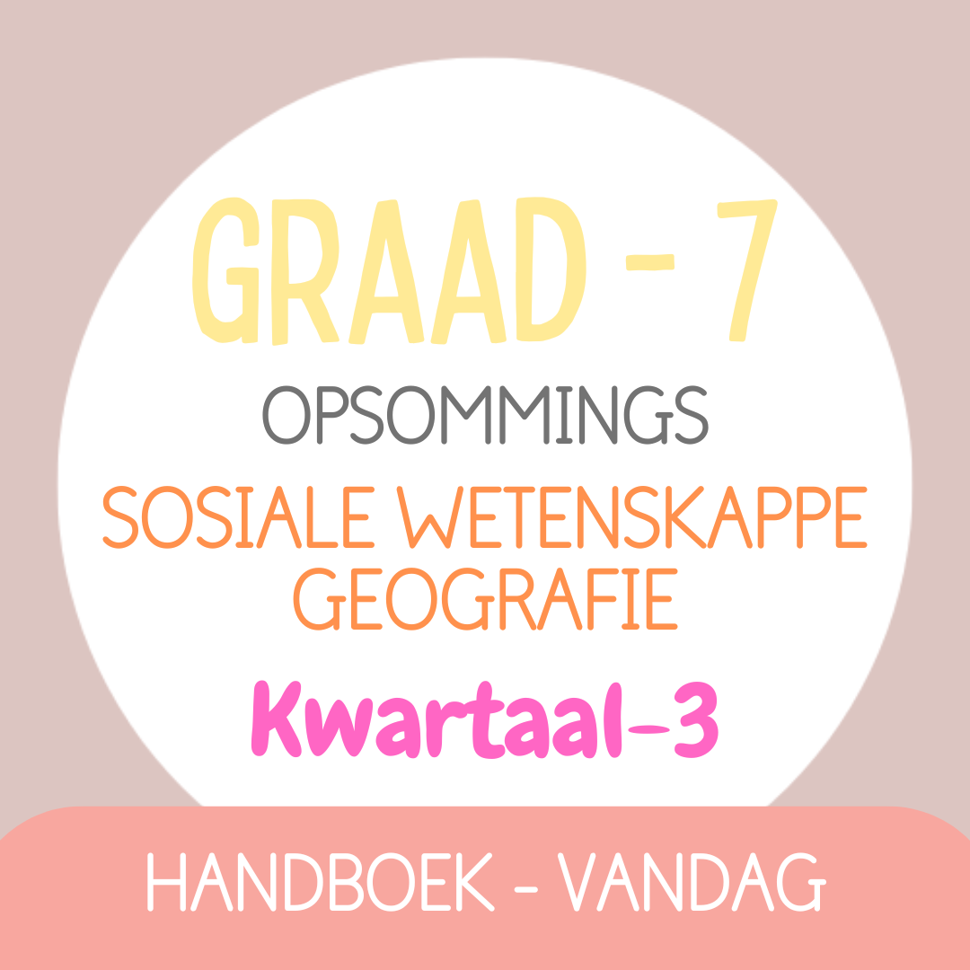 Graad 7 Sosiale Wetenskappe-Geografie KW3 (VANDAG)