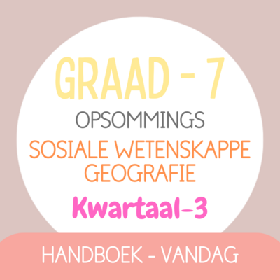 Graad 7 Sosiale Wetenskappe-Geografie KW3 (VANDAG)