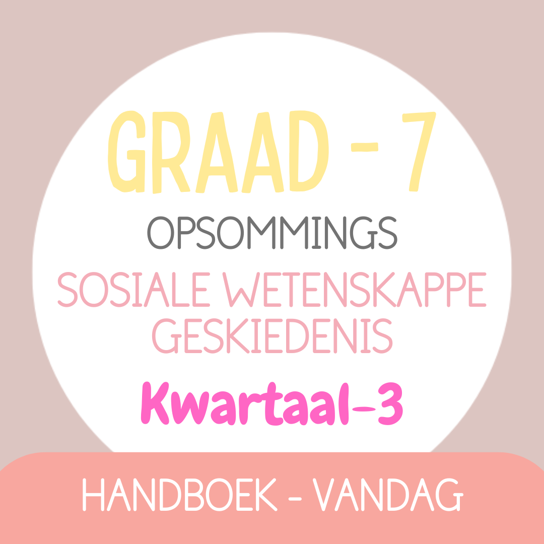 Graad 7 Sosiale Wetenskappe-Geskiedenis KW3 (VANDAG)