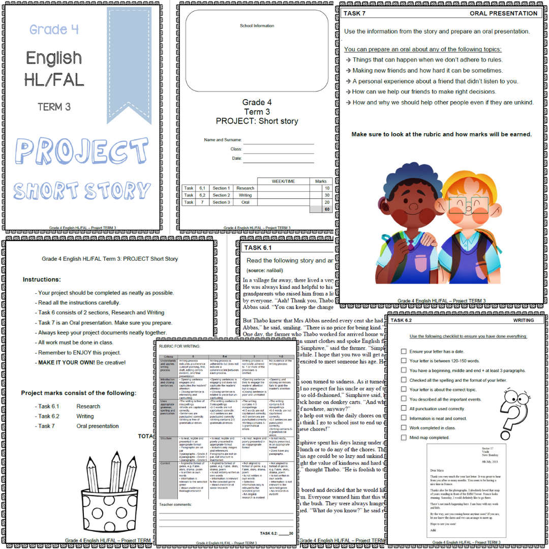 Grade 4 English HL/FAL - Term 3 Project