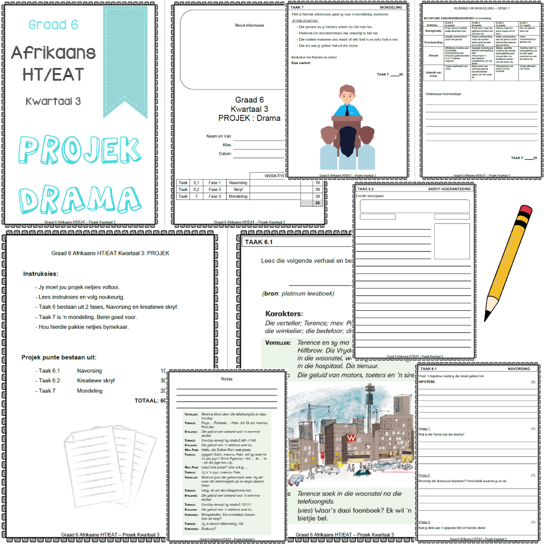 Graad 6 Afrikaans HT/EAT kwartaal 3 Projek