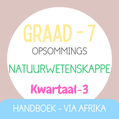 Graad 7 NATUURWETENSKAPPE KW3 (VIA AFRIKA)
