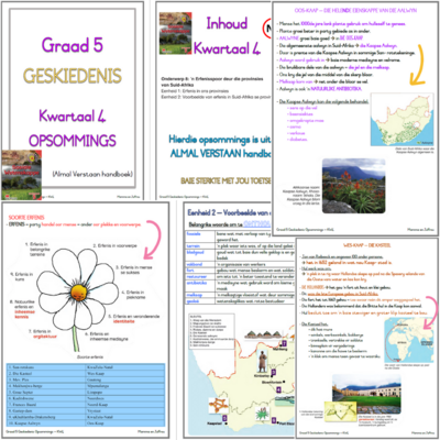 Graad 5 - SW Geskiedenis Kwartaal 4 opsommings