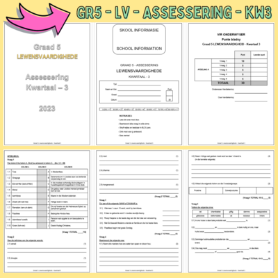 Graad 5 LEWENSVAARDIGHEDE Assessering - Kwartaal 3