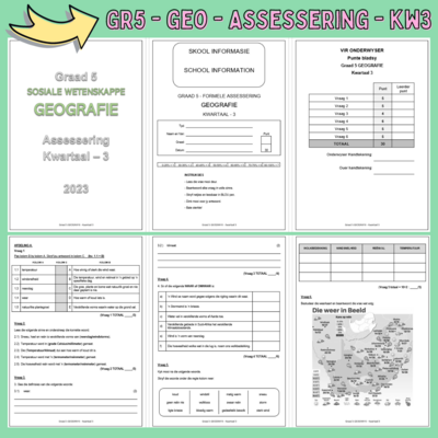 Graad 5 GEOGRAFIE Assessering - Kwartaal 3