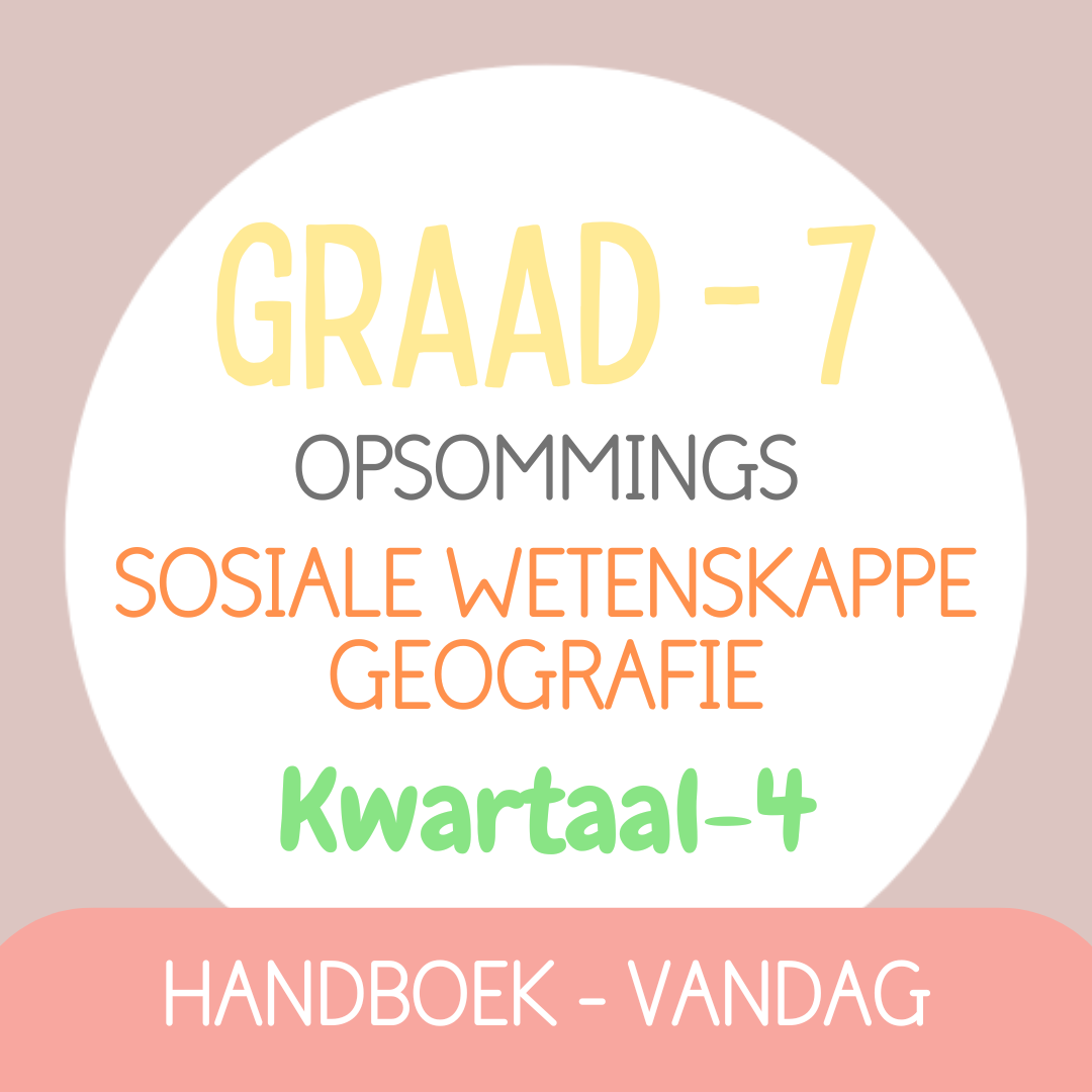 Graad 7 Sosiale Wetenskappe-Geografie KW4 (VANDAG)