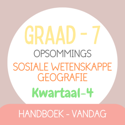 Graad 7 Sosiale Wetenskappe-Geografie KW4 (VANDAG)