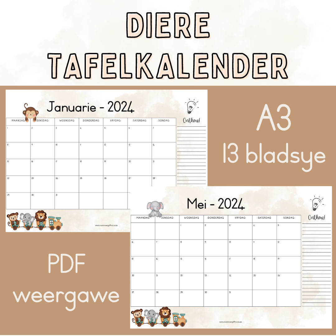 2024 Tafelkalender - DIERE