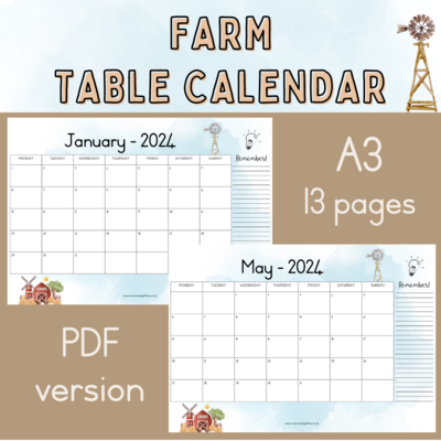 2024 Table Calendar - FARM 01