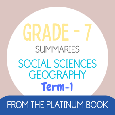 Grade 7 SS - GEOGRAPHY Summaries - Term 1 (PLATINUM)