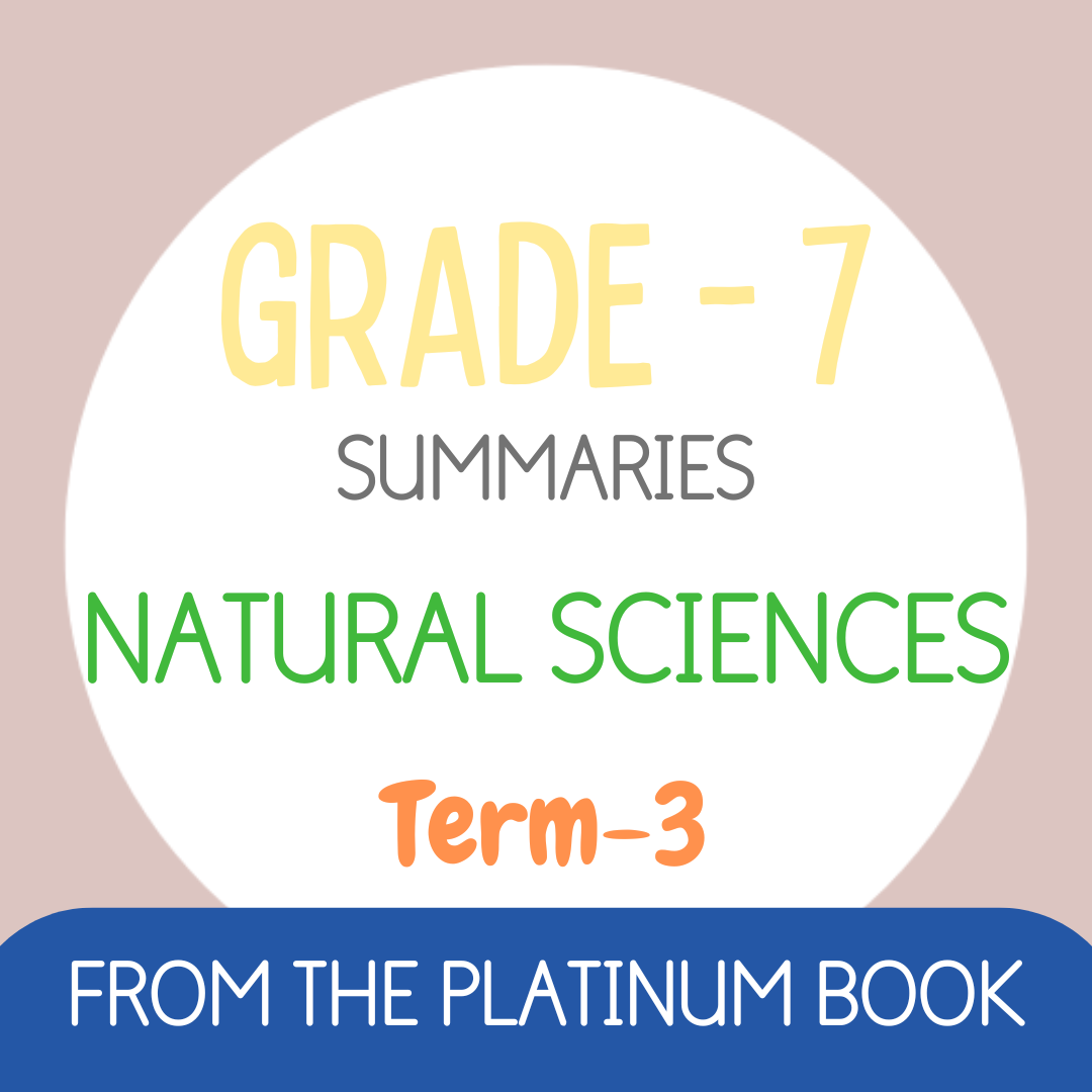 Grade 7 NS - NATURAL SCIENCES Summaries - Term 3 (PLATINUM)