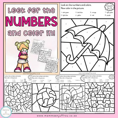 Look for the NUMBERS and color in!