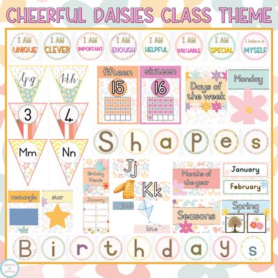 Classroom theme - CHEERFUL DAISES