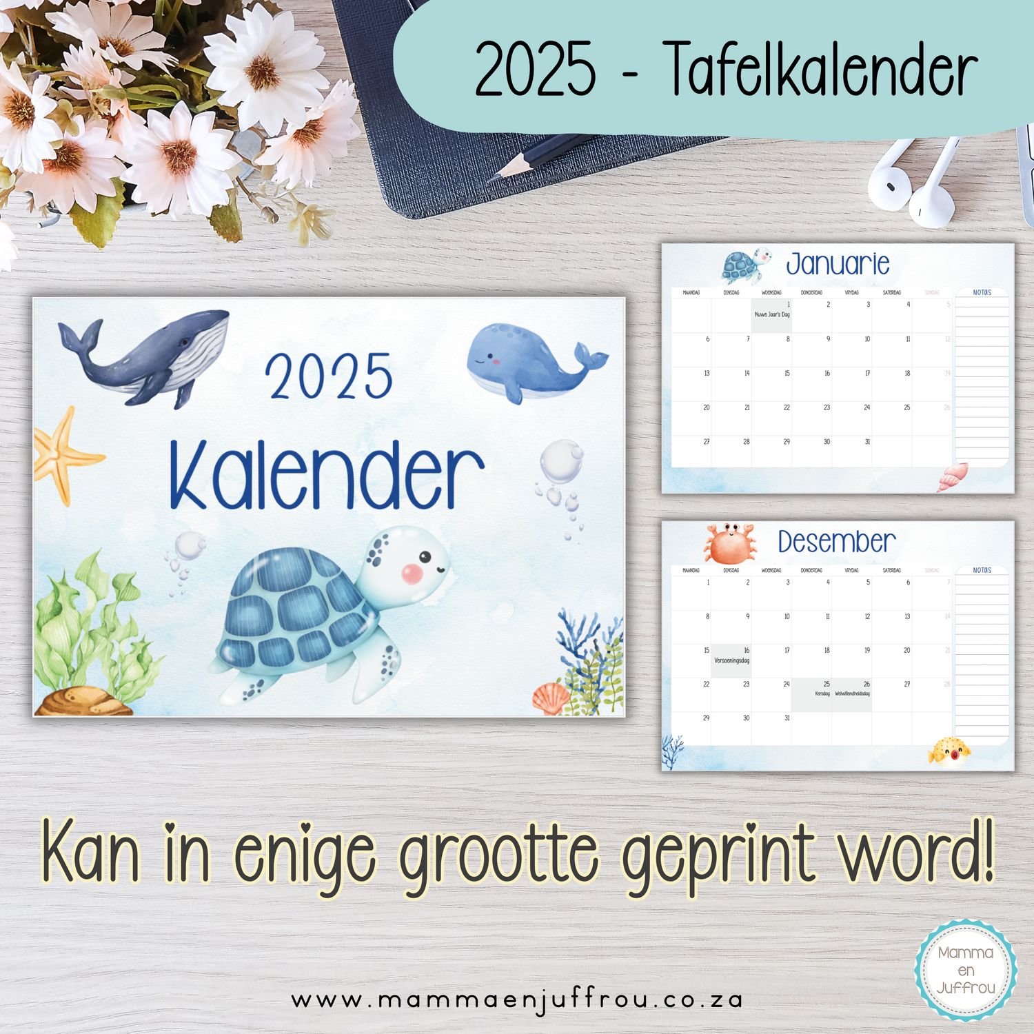 2025 Tafelkalender - Onder die see