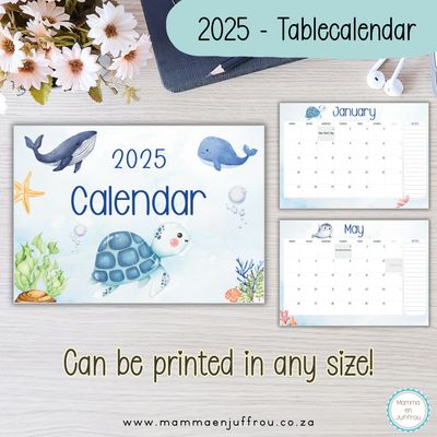 2025 Tablecalendar - Under the sea