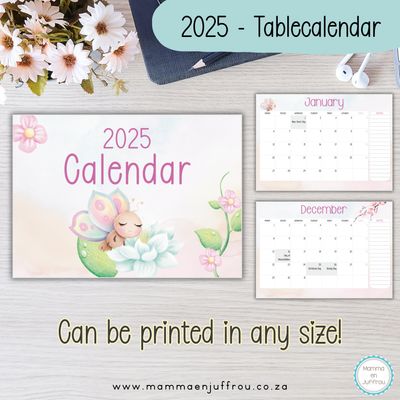 2025 Tablecalendar - Pretty Butterfly