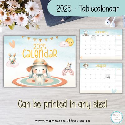 2025 Tablecalendar - Bunny