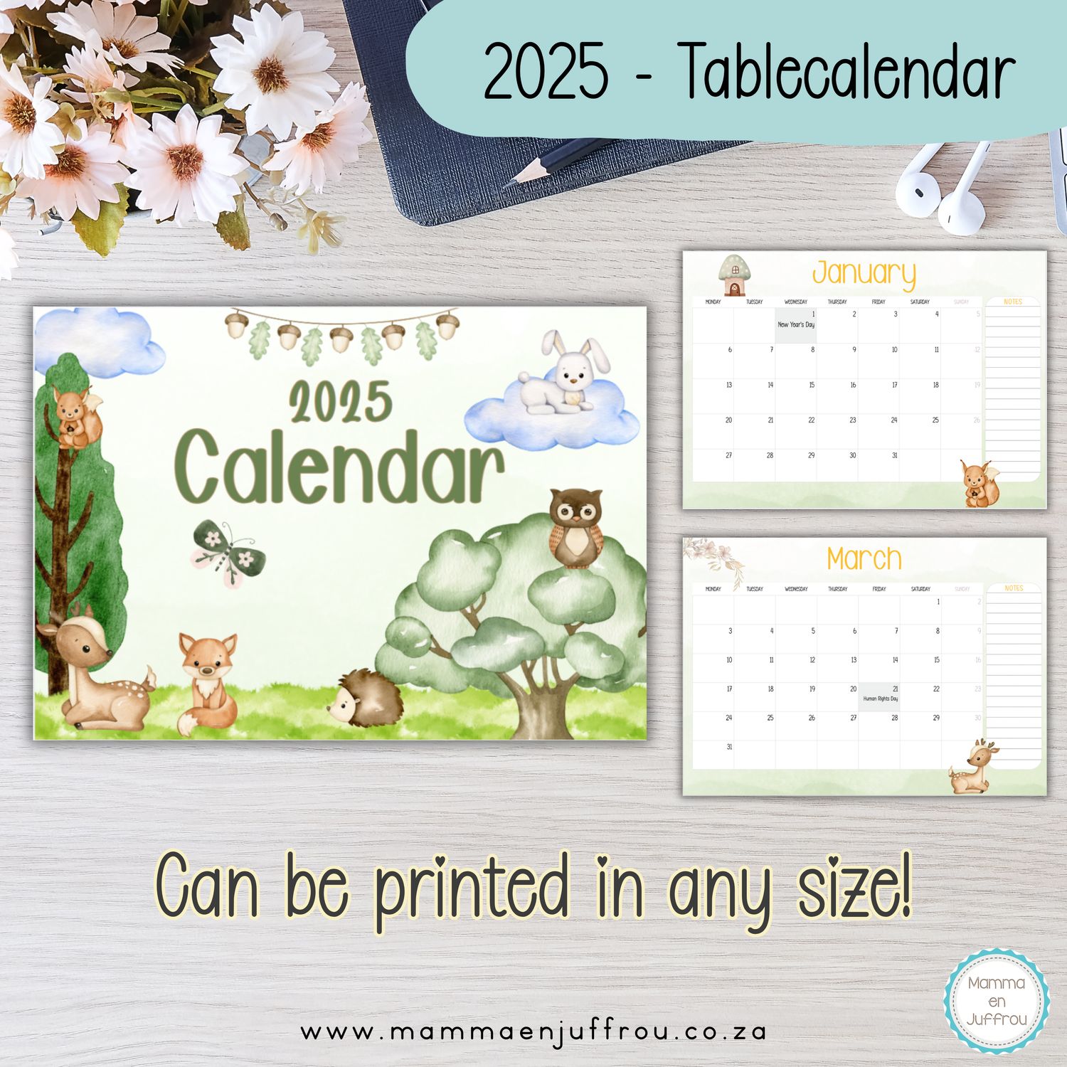 2025 Tablecalendar - Woodlands
