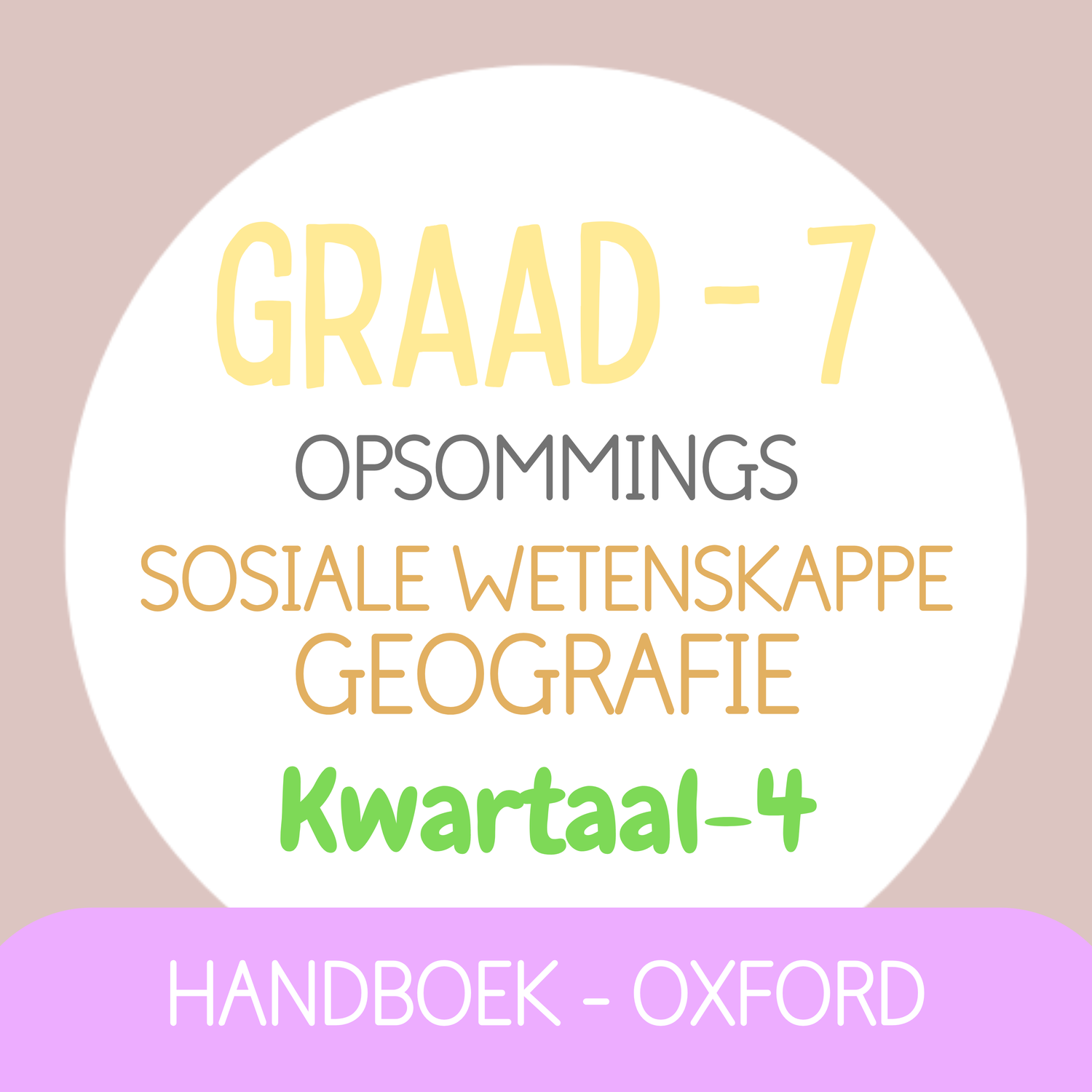 Graad 7 SW Geografie KW4 (OXFORD)