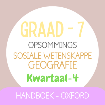 Graad 7 SW Geografie KW4 (OXFORD)