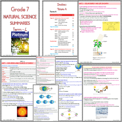 Grade 7 NS - NATURAL SCIENCES Summaries - Term 4 (PLATINUM)