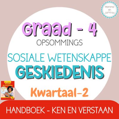 Graad 4 - Geskiedenis KW 2 (ken en verstaan)