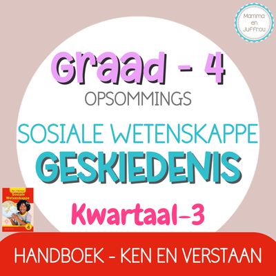 Graad 4 - Geskiedenis KW 3 (ken en verstaan)