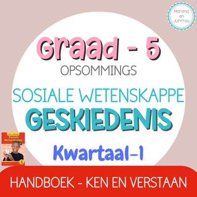 Graad 5 - SW Geskiedenis Kwartaal 1 opsommings
