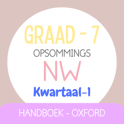 Graad 7 NATUURWETENSKAPPE KW1 (OXFORD)