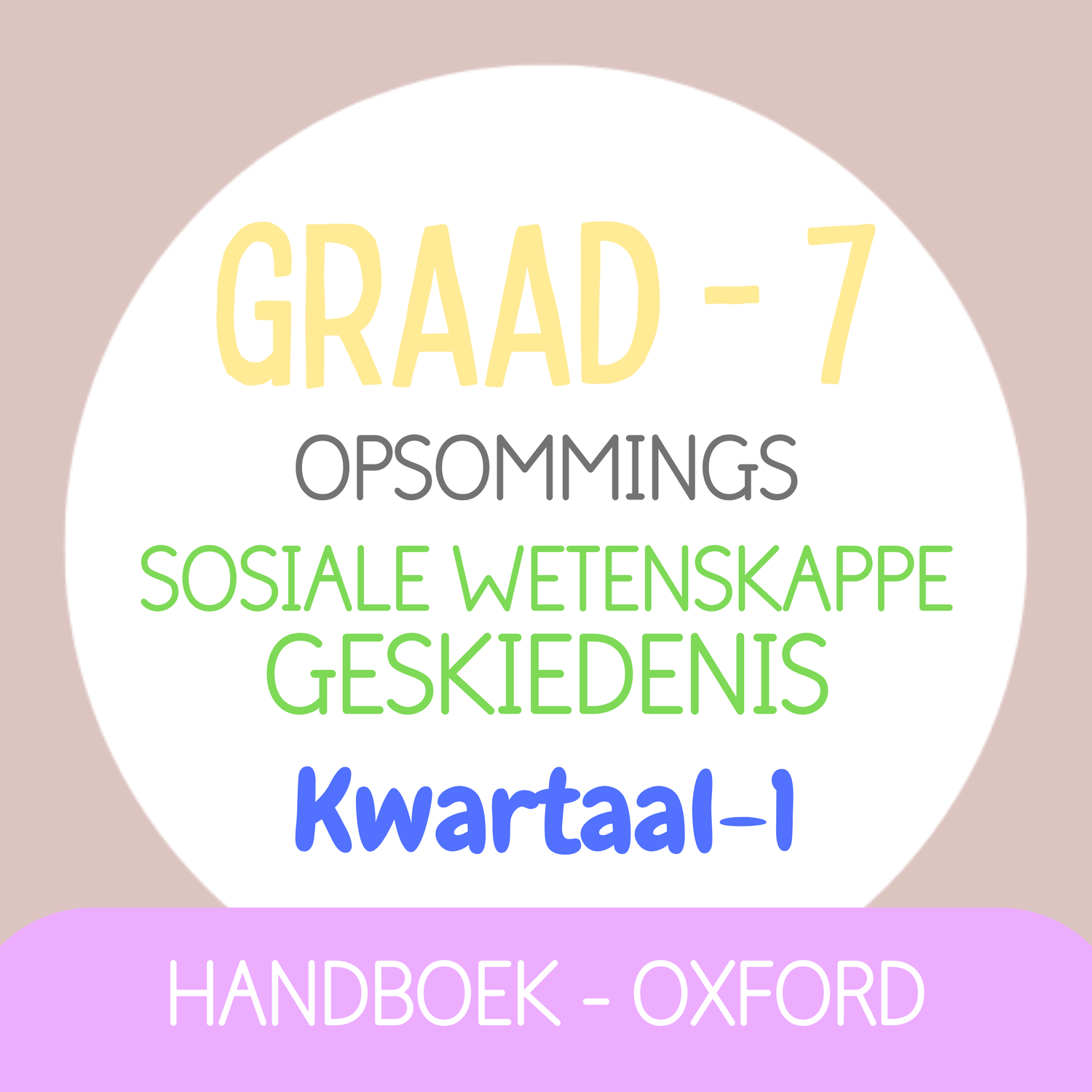 Graad 7 SW Geskiedenis KW1 (OXFORD)